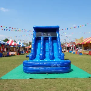 Nhà bouncer nước bơm hơi hai làn có sẵn để giao hàng với bể lớn màu xanh ngọc bích