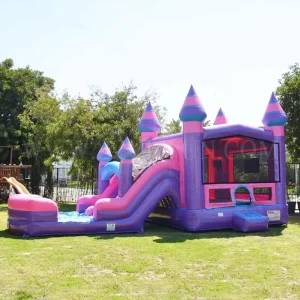 pink Princess Commercial Kids Bounce House Combo Slide Inflables Water Combo Bouncy Jump Castle Inflatable Bouncer